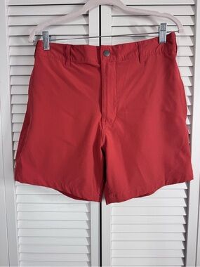 Onia All Purpose 6" Shorts Solid Nylon Stretch Outdoor Golf Burned Orange Medium